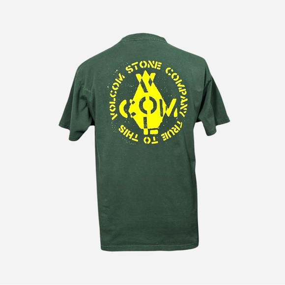 Volcom Green Yellow Crewneck Short Sleeve Graphic T-Shirt Sz M - Picture 1 of 12